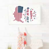 7月4日Fireworks USA赤白青国旗 横断幕 (インサイチュ)