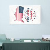 7月4日Fireworks USA赤白青国旗 横断幕 (トレードショー)