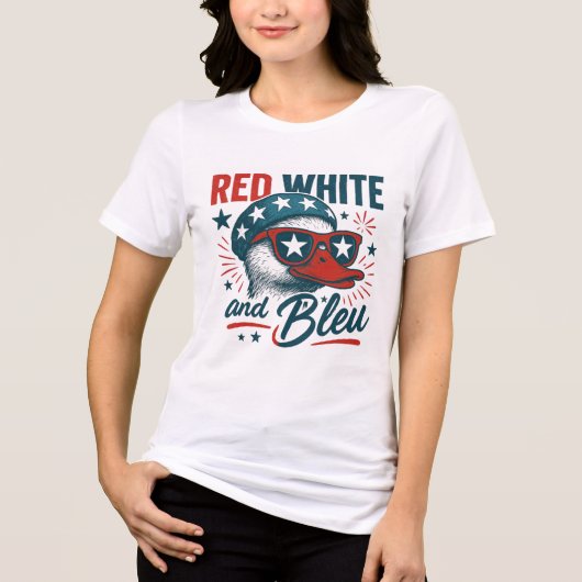 7月4日Goose Red, White, Blue Independence Day P トライブレンドＴシャツ (正面)