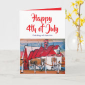 7月4日Happy 4日Mt. Vernon Row カード (黄色い花)