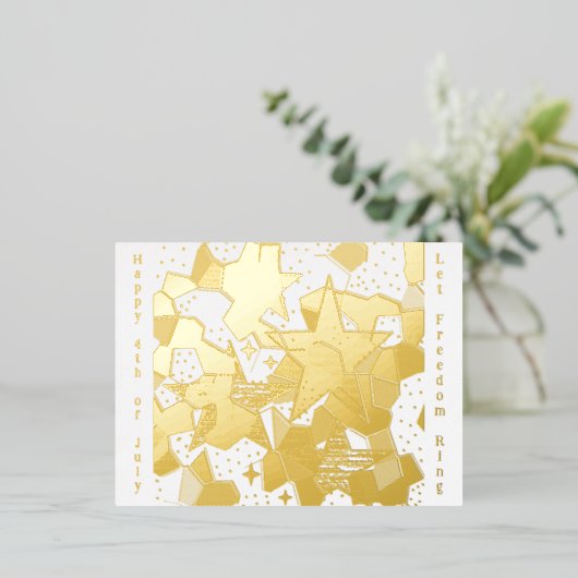 「7月4日Happy 4 of July」ホイルはがき 箔シーズンポストカード (立ち正面)