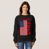 7月4日Happy 4 With Usa Flag スウェットシャツ (正面フル)