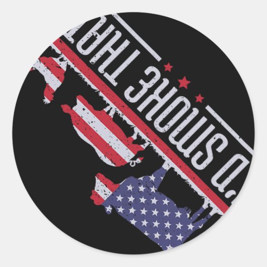 7月4日I'd Smoke That Patriot Bbq Barbeque C ラウンドシール (正面)