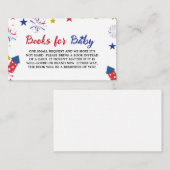 7月4日Independence Baby Shower Book Request エンクロージャーカード (正面/裏面)