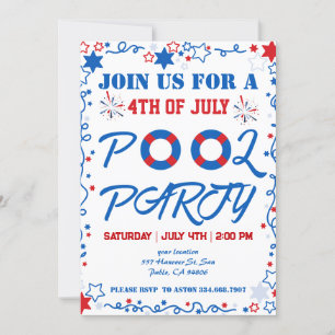 7月4日Independence Day Poolパーティー 招待状