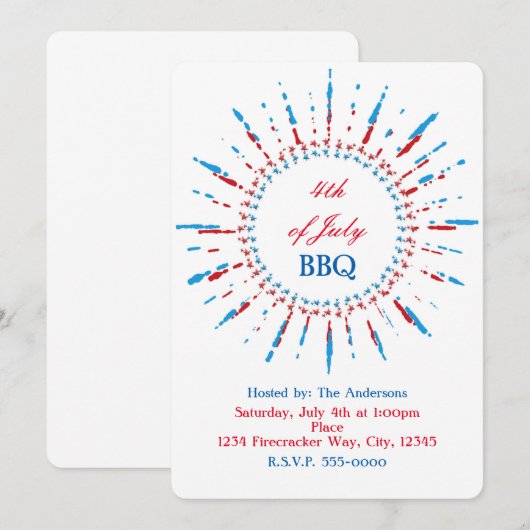 7月4日Independence Star Frame招待状 招待状 (正面/裏面)