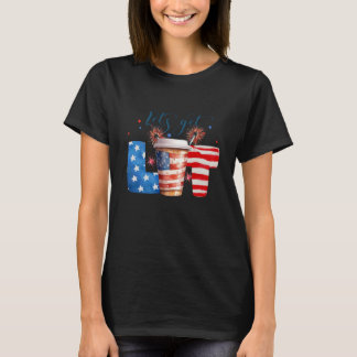 7月4日Let's get Litパーティーコーヒー行こう Tシャツ