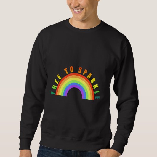 7月4日Lgbqt国旗の愛国的アメリカプライド スウェットシャツ (正面)
