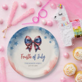 7月4日Patriotic Bow BBQパーティー ペーパープレート (パーティー)