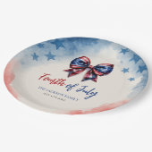 7月4日Patriotic Bow BBQパーティー ペーパープレート (アングル)