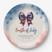 7月4日Patriotic Bow BBQパーティー ペーパープレート (正面)