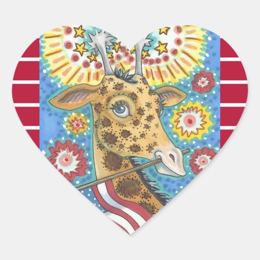 7月4日PATRIOTIC GIRAFFE STICKERS Hrt, Sheet ハートシール (正面)