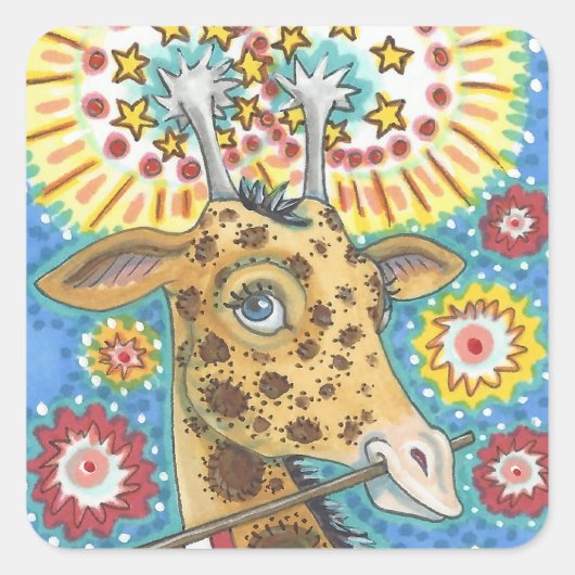 7月4日PATRIOTIC GIRAFFE STICKERS Squ, Sheet スクエアシール (正面)