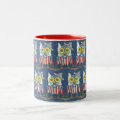 7月4日PATRIOTIC HOOT OWL, TWO TONE MUG RED ツートーンマグカップ (中央)