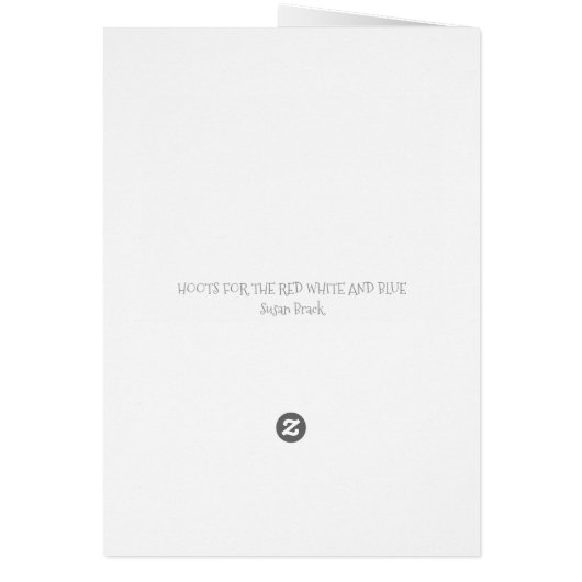 7月4日PATRIOTIC OWL NOTE 空白の CARD (裏面)