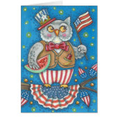 7月4日PATRIOTIC OWL NOTE 空白の CARD (正面)