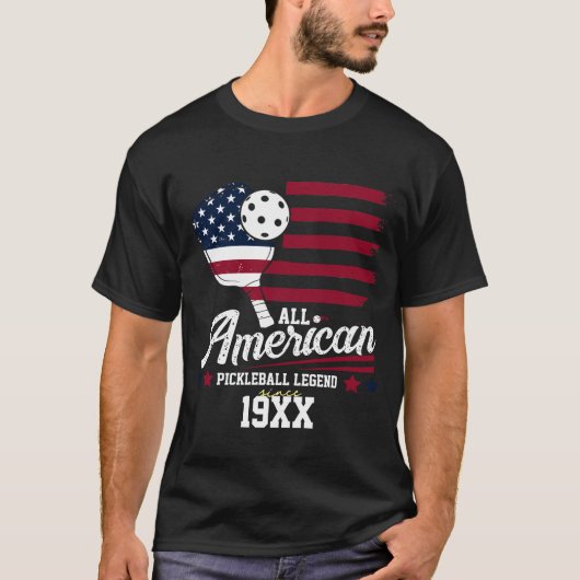7月4日Pickleball USA Independence Day Gift Tシャツ (正面)