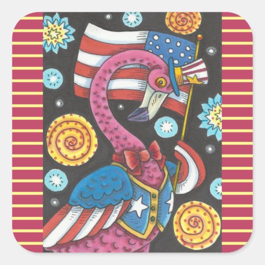 7月4日PINK FLAMINGO STICKERS SQUARE *シート スクエアシール (正面)