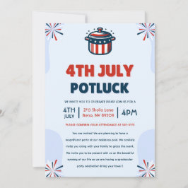 7月4日Potluckパーティー 招待状
