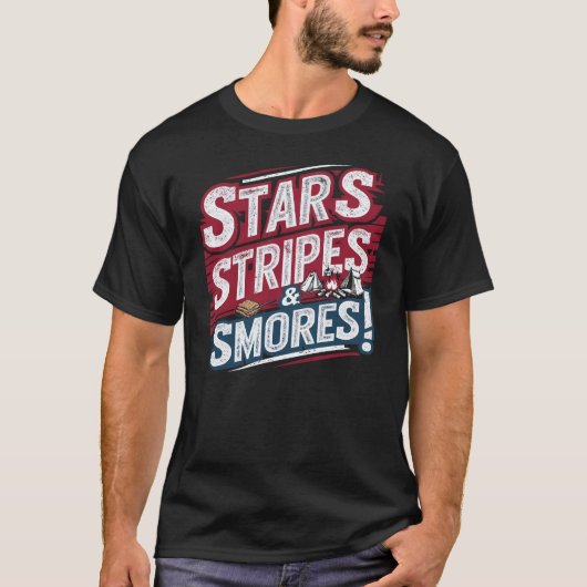 7月4日Ready:スター、ストライプ、Sモーレス Tシャツ (正面)