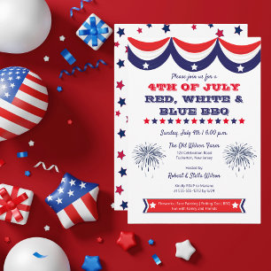 7月4日Red White and Blue BBQ招待状 シーズンカード