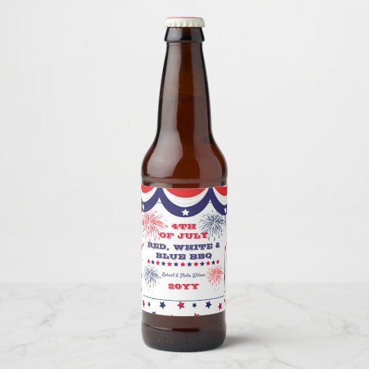 7月4日Red White and Blue BBQ ビールラベル (正面)