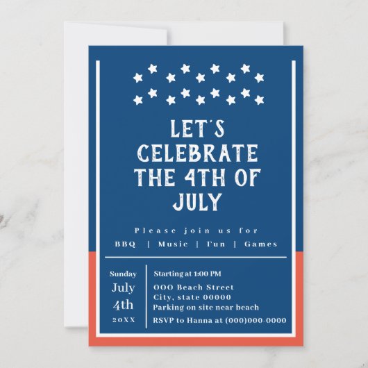 7月4日Summer BBQパーティー 招待状 (正面)