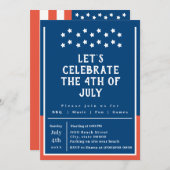 7月4日Summer BBQパーティー 招待状 (正面/裏面)