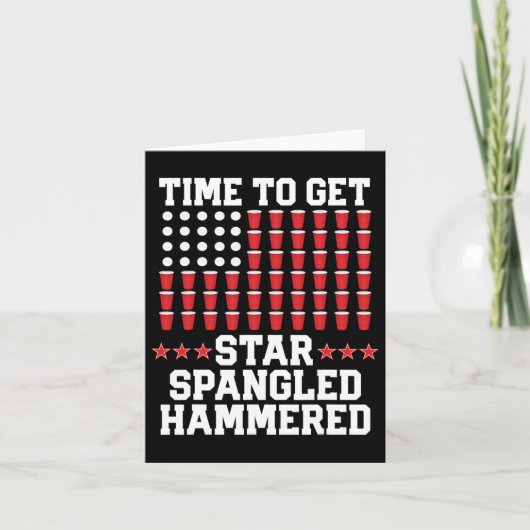 7月4日Tシャツギフトビアポン米国国旗D カード (正面)