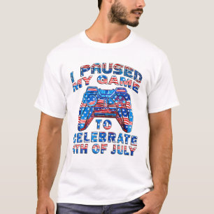 7月4日TビデオゲームゲーマーキッズボーイズメンズUSA Tシャツ