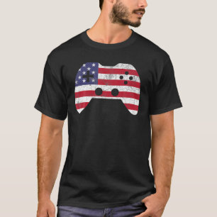 7月4日TビデオゲームゲーマーキッズボーイズメンズUSA Tシャツ