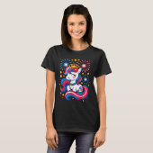 7月4日Unicorn Girls Kids toddlerかわいいアメリカ Tシャツ (正面フル)