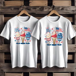 7月4日USAアイスクリーム花火 Tシャツ