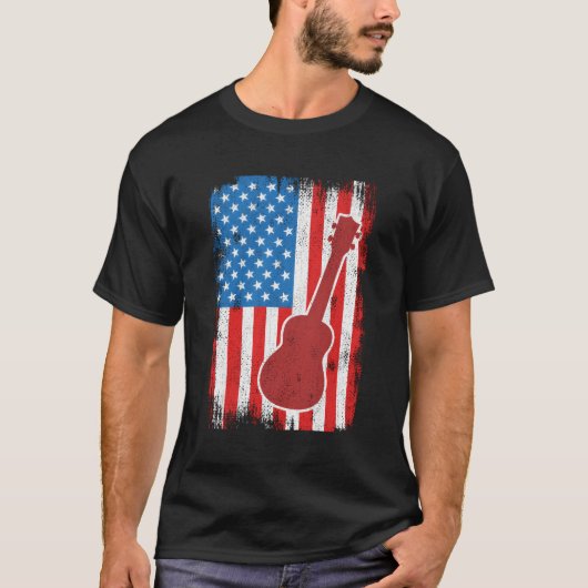 7月4日Usaウクレレミュージシャン Tシャツ (正面)