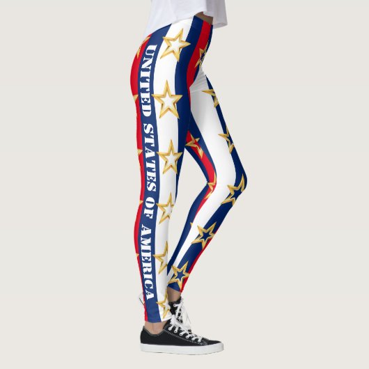 7月4日USAストライプ女子レギンスパンツ レギンス (右)