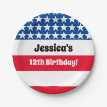 7月4日USA国旗の赤白・青誕生日