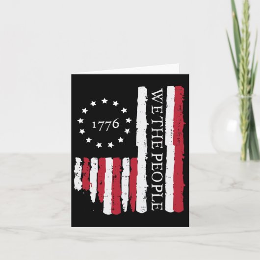 7月4日We the People Us Flag 1776愛国心のある男性 カード (正面)