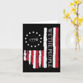 7月4日We the People Us Flag 1776愛国心のある男性 カード (黄色い花)