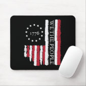 7月4日We the People Us Flag 1776愛国心のある男性 マウスパッド (マウス)