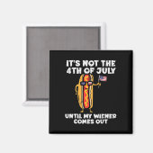 7月4日Wienerホットドッグ米国国旗の愛国心 マグネット (正面/裏面)