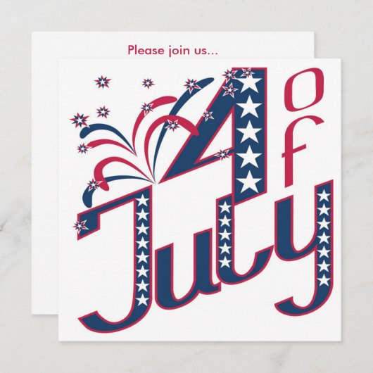 7月5日5日パーティの招待状 招待状 (正面/裏面)