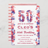 7月50日お誕生日パーティー招待状4 招待状 (正面/裏面)
