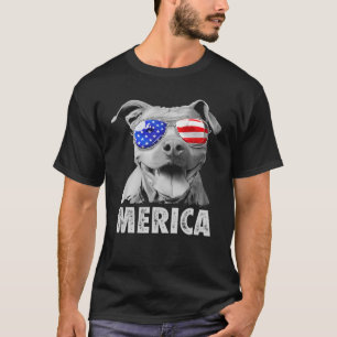 7月7日のピットブル4日米国男性国旗星 Tシャツ