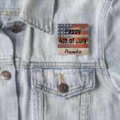 7月|日のヴィンテージのスタイルの幸せな第4 缶バッジ (インサイチュ)