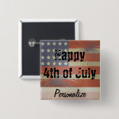 7月|日のヴィンテージのスタイルの幸せな第4 缶バッジ (正面&裏面)