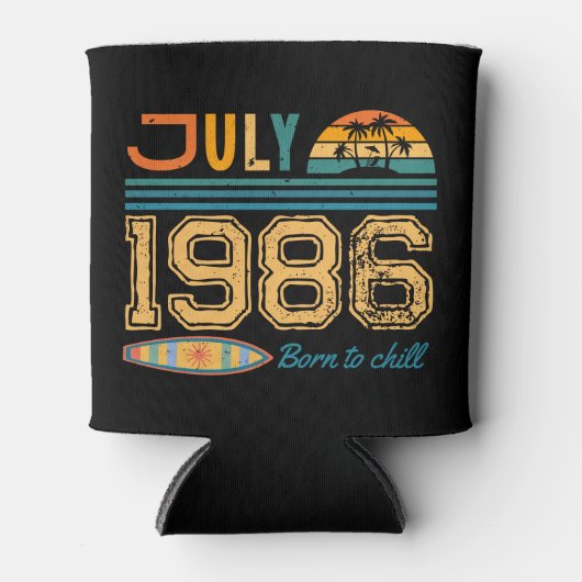7月 誕生日 カスタム年 缶クーラー (正面)