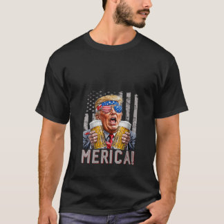 7月B日のウィメンズメリカトランプサングラスおもしろい4日 Tシャツ