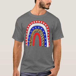 7月B日の愛国虹アメリカ国旗 Tシャツ