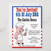 7月BBQのブタの漫画の招待されました第4 招待状 (正面)