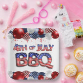 7月BBQの愛国的な4日 ペーパープレート (パーティー)